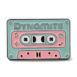 Word Dynamite Radio Alloy Enamel Pin Brooch, for Backpack Clothes, Turquoise, 19.5x30.5x2mm(JEWB-B014-04C)