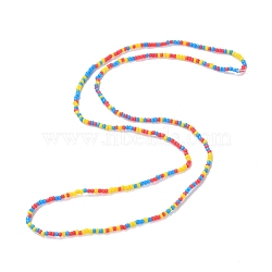 Waist Beads, Glass Seed Beads Stretch Body Chain, Fashion Bikini Jewelry for Women, Colorful, 31-1/2~32-1/4 inch(80~82cm)(AJEW-P094-01C)