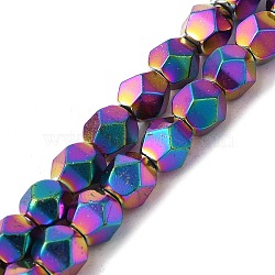 Baking Painted Synthetic Non-Magnetic Hematite Beads Strands, Faceted Round, Colorful, 7.5~8mm, Hole: 1.2mm, about 50~51pcs/strand, 14.96~15.35''(38~39cm)(G-I364-P01-01)