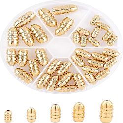 Brass Grooved Bullet Shape Weights Fishing Sinkers, for Freshwater Saltwater Bass Fishing, Golden, 11.5~21.5x6~10mm, Hole: 1.5~2mm, 42pcs/box(KK-FH0001-02G)