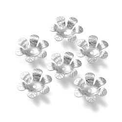 Non-Tarnish 304 Stainless Steel Bead Caps, 6-Petal, Flower, Stainless Steel Color, 14.5x14.5x3.5mm, Hole: 1.5mm(STAS-K194-16P)