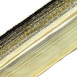 Sparkle Nylon Ribbon, with Glitter, Flat, Dark Khaki, 1 inch(26mm), about 5.00 Yards(4.57m)/Roll(SRIB-WH0011-043)