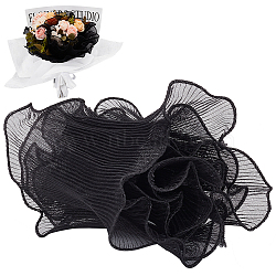 3 Bags Polyester Gift Wrapping Paper, Bouquet Packaging for Valentine's Day, Black, 14cm, about 1.8m/bag(DIY-BC0012-97A)