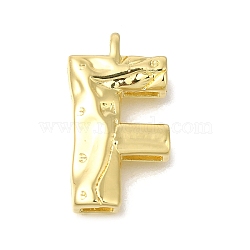 Rack Plating Brass Pendants, Long-Lasting Plated, Cadmium Free & Lead Free, Real 18K Gold Plated, Letter F, 26x14x4.8mm, Hole: 2.5x2.8mm(KK-I721-02G-F)