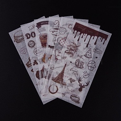 Planner Stickers, Decorative Sticker, for Scrapbooking, Calendars, DIY Crafts, Album, Building Pattern, 16.1x8x0.01cm, 6sheets/set(DIY-L038-C04)