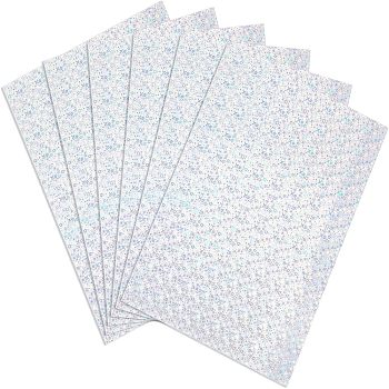 A4 Waterproof PVC Self Adhesive Laser Sticker, Star Pattern, for DIY Card Craft Paper, Rectangle, Silver, 30x21cm