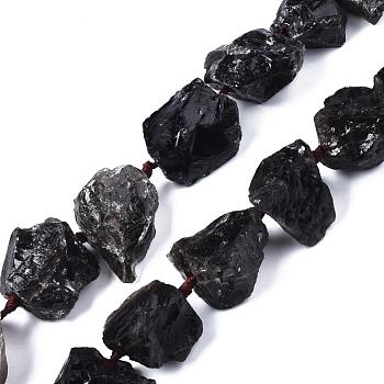 Natural Smoky Quartz Beads Strands, Nuggets, 17~29x12~33x12~33mm, Hole: 2~2.5mm, about 15~17pcs/strand, 16.93~17.91 inch(43~45.5cm)