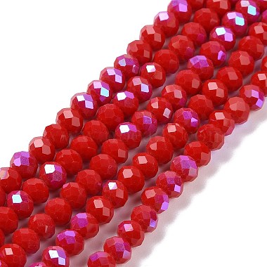 Dark Red Rondelle Glass Beads