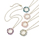 Colliers à pendentif en perles avec pierres précieuses naturelles et synthétiques mélangées étoiles(NJEW-JN04643)-1