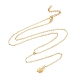 Brass Sun Pendant Lariat Necklace with Cable Chains for Women(NJEW-JN04141)-1