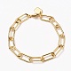 Brass Paperclip Chain Bracelets(BJEW-H537-10G)-1