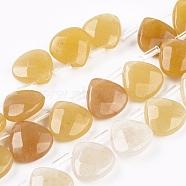 Natural Yellow Aventurine Beads Strands, Top Drilled Beads, Faceted, Teardrop, 13x13x5mm, Hole: 0.6mm, about 30pcs/strand, 13.98 inch(35.5cm)(G-G821-09A)