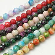 Jade Beads Strands, Natural White Jade, Dyed, Round, Mixed Color, 12mm, Hole: 1.5mm, about 33pcs/strand, 15.7 inch(G-D264-12mm-M)