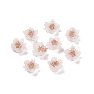 Luminous Resin Decoden Cabochons, Glow in the Dark Flower, Camel, 10x10x5mm(RESI-K036-06F-01)