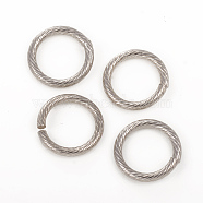304 Stainless Steel Jump Ring, Open Jump Rings, Stainless Steel Color, 15x2mm, Inner Diameter: 11mm, 12 Gauge(X-STAS-G224-23P-01)