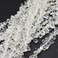 Natural Quartz Crystal Beads Strands, Teardrop, 8~9x4~5mm, Hole: 0.5mm, about 125pcs/strand, 14.96 inch(G-K291-A23)