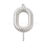 304 Stainless Steel Pendants, Oval Charm, Stainless Steel Color, 42x20.5x2mm, Hole: 1.8mm(STAS-B032-19P)