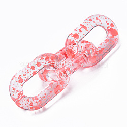 Transparent Acrylic Linking Rings, Quick Link Connectors, for Cable Chains Making, Oval, Salmon, 31x19.5x5mm, Inner Diameter: 8x20mm(OACR-N009-013A-05)
