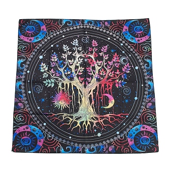 Square Altar Tablecloth, Tarot Spreading Cloth, Tarot Reading Cloth, Tarot Mat, Witchy Cottagecore Decor Wiccan Gifts, Tree, 75.5x76x0.3mm