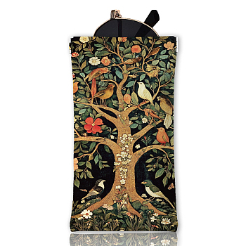 PU Leather Rectangle Eyeglass Cases, Eyeglass Sunglasses Protector Pouch, Tree of Life, 180x85mm