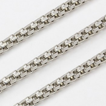 304 Stainless Steel Network Chains, Soldered, Stainless Steel Color, 2.5mm