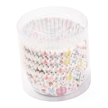 Cupcake Wrappers, DIY Baking Tool, Word, 67.5x29.5mm, about 95~100pcs/box