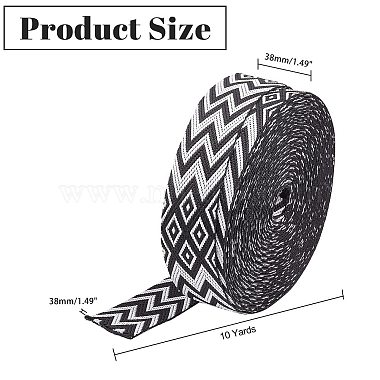 10 Yards Double Face Rhombus Print Flat Polypropylene Ribbon(OCOR-WH0046-88)-2