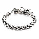 Alloy Wheat Chain Bracelet with Hand Skull & Dragon Clasps for Men Women(BJEW-N015-009)-1