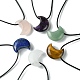 Natural & Synthetic Gemstone Pendant Necklaces(NJEW-C046-04)-1