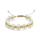Bracelet en perles de verre tressées fleur(BJEW-TA00169)-1