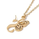 Initial Letter with Butterfly Pendant Necklace(NJEW-C026-01G-S)-3