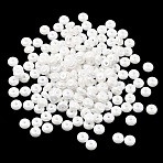 Baking Paint Opaque Glass Beads, Rondelle, White, 6.5x3.5mm, Hole: 1.2mm, about 4761pcs/1000g(GLAA-A045-01)