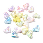 UV Plating Opaque Acrylic Beads, Iridescent, Heart, Mixed Color, 16x22x9mm, Hole: 1.6mm(OACR-Z040-01A)