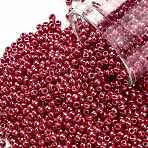 TOHO Round Seed Beads, Japanese Seed Beads, (125) Opaque Luster Cherry, 11/0, 2.2mm, Hole: 0.8mm, about 1110pcs/bottle, 10g/bottle(SEED-JPTR11-0125)
