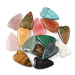 Natural & Synthetic Mixed Stone Heart Pendants, Mixed Dyed and Undyed, 29.5x18x6~7mm, Hole: 1.2~1.4mm(G-M454-04)