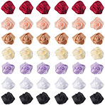 70Pcs 7 Colors Polyester Rose Flower Ornament Accessories, for Garment Hair Accessories, Mixed Color, 22~25x22~25x12~15mm, 10pcs/color(DIY-GF0013-42)