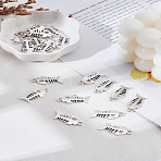 50Pcs Tibetan Style Alloy Pendants, Fish Bone Charms, Antique Silver, 26x11.5x2.5mm, Hole: 2.5mm(FIND-LP0003-56)