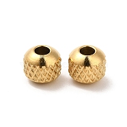 201 Stainless Steel Bead, Round, Real 18K Gold Plated, 5mm, Hole: 2mm(STAS-H214-28A-G-1)