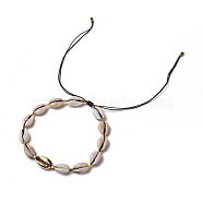 Cowrie Shell Braided Choker Necklaces, with Nylon Thread, 11.42 inch~23.54 inch(29~59.8cm), 1.1mm(NJEW-JN02387-01)