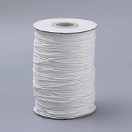Braided Korean Waxed Polyester Cords, White, 0.8mm, about 87.48 yards(80m)/roll(YC-T002-0.8mm-122)