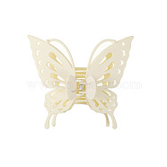 Hollow Butterfly Shape Plastic Large Claw Hair Clips, Hair Accessories for Women Girl, Beige, 130x145mm(PW-WG59392-02)