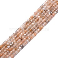 Natural Multi-Moonstone Beads Strands, Faceted, Cube, 2x2x2mm, Hole: 0.6mm, about 182pcs/strand, 15.16''~15.55''(38.5~39.5cm)(G-P457-B01-11)