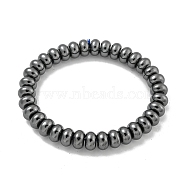 Rondelle Electroplated Synthetic Non-magnetic Hematite Beaded Stretch Bracelets for Women Men, Hematite Plated, Inner Diameter: 2-7/8 inch(7.2cm), Beads: 10x6mm(BJEW-K242-03)