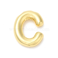 Eco-Friendly Rack Plating Brass Pendants, Long-Lasting Plated, Lead Free & Cadmium Free, Real 18K Gold Plated, Letter Charm, Letter C, 21~23x13~26x4.5~5.5mm, Hole: 2.5~3.5x1.5~2mm(KK-R143-21G-C)