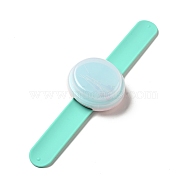 Magnetic Needle Storage Case, Stitching Sewing Pin Plastic Box, with Colorful Steel Needles and Paper Card, Aquamarine, 186x102x30mm(TOOL-G019-01B)