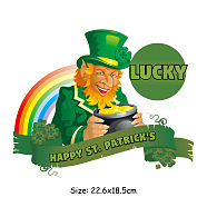 Saint Patrick's Day Theme PET Sublimation Stickers, Heat Transfer Film, Iron on Vinyls, for Clothes Decoration, Human, 185x226mm(PW-WG34539-19)