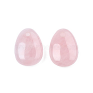 Natural Rose Quartz Pendants, Large Hole Pendant, Teardrop Charm, 35x25x11.5mm, Hole: 4mm(G-N0325-15D)