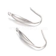 304 Stainless Steel Earring Hooks, Ear Wire, with Vertical Loop, Stainless Steel Color, 20x4mm, Hole: 1mm(STAS-R089-02)