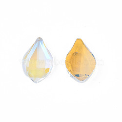 Glass Rhinestone Cabochons, Nail Art Decoration Accessories, Faceted, Teardrop, Clear AB, 8x5x1.5mm(MRMJ-N027-022A)