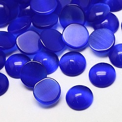 Cat Eye Cabochons, Half Round, Blue, 14x3mm(X-CE-J002-14mm-03)